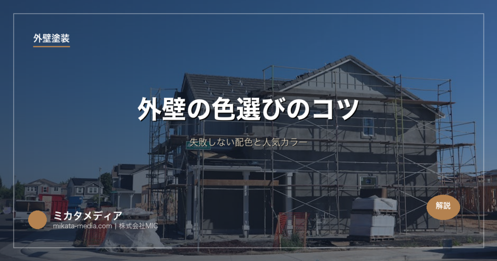 外壁の色選びのコツ｜失敗しない配色と人気カラー