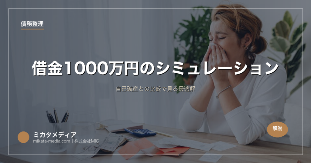 借金1000万円のシミュレーション｜自己破産との比較で見る最適解